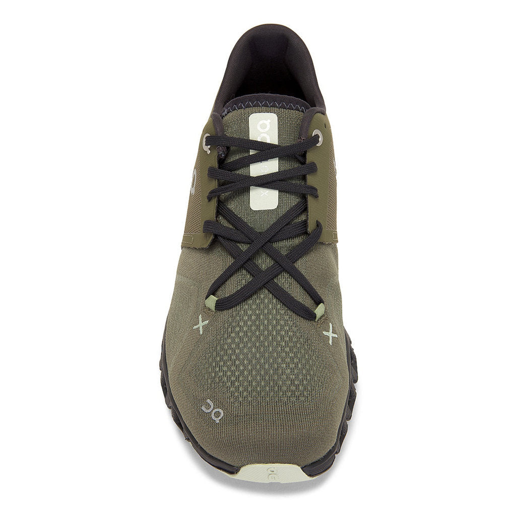 On Cloud X 3 Textile Synthetic Mens Sneakers#color_olive reseda