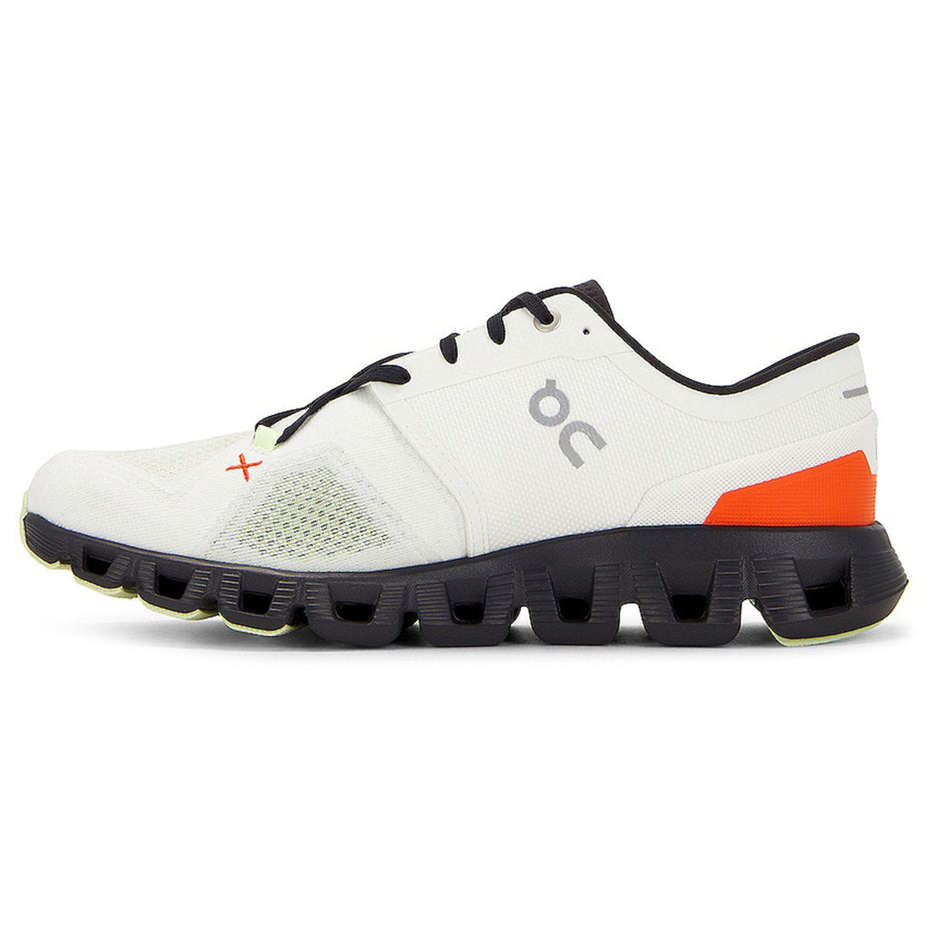 On Cloud X 3 Textile Synthetic Mens Sneakers#color_ivory flame