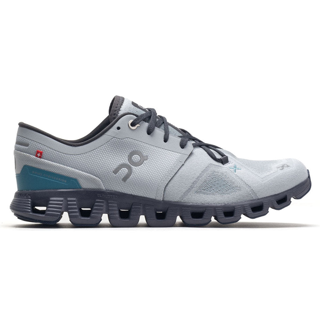 On Cloud X 3 Textile Synthetic Mens Sneakers#color_glacier iron