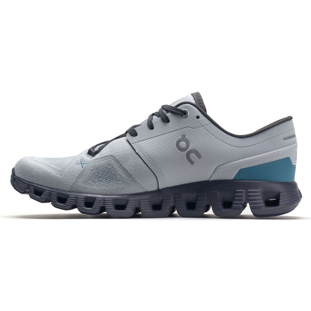 On Cloud X 3 Textile Synthetic Mens Sneakers#color_glacier iron