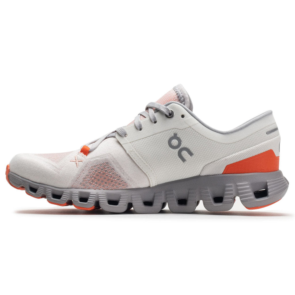 On Running Cloud X 3 Textile Women's Low-Top Sneakers#color_ivory alloy