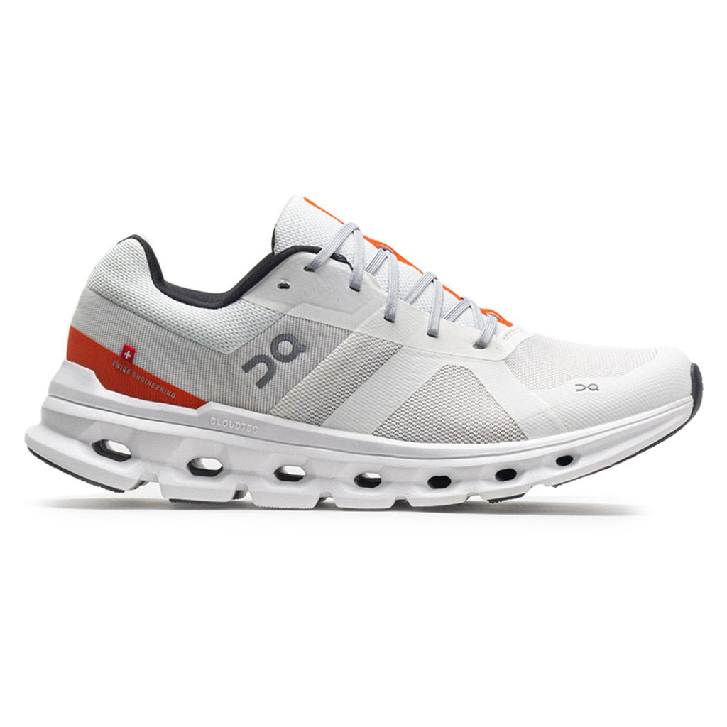 On Running Cloudrunner Textile Men's Low-Top Sneakers#color_undyed white flame white