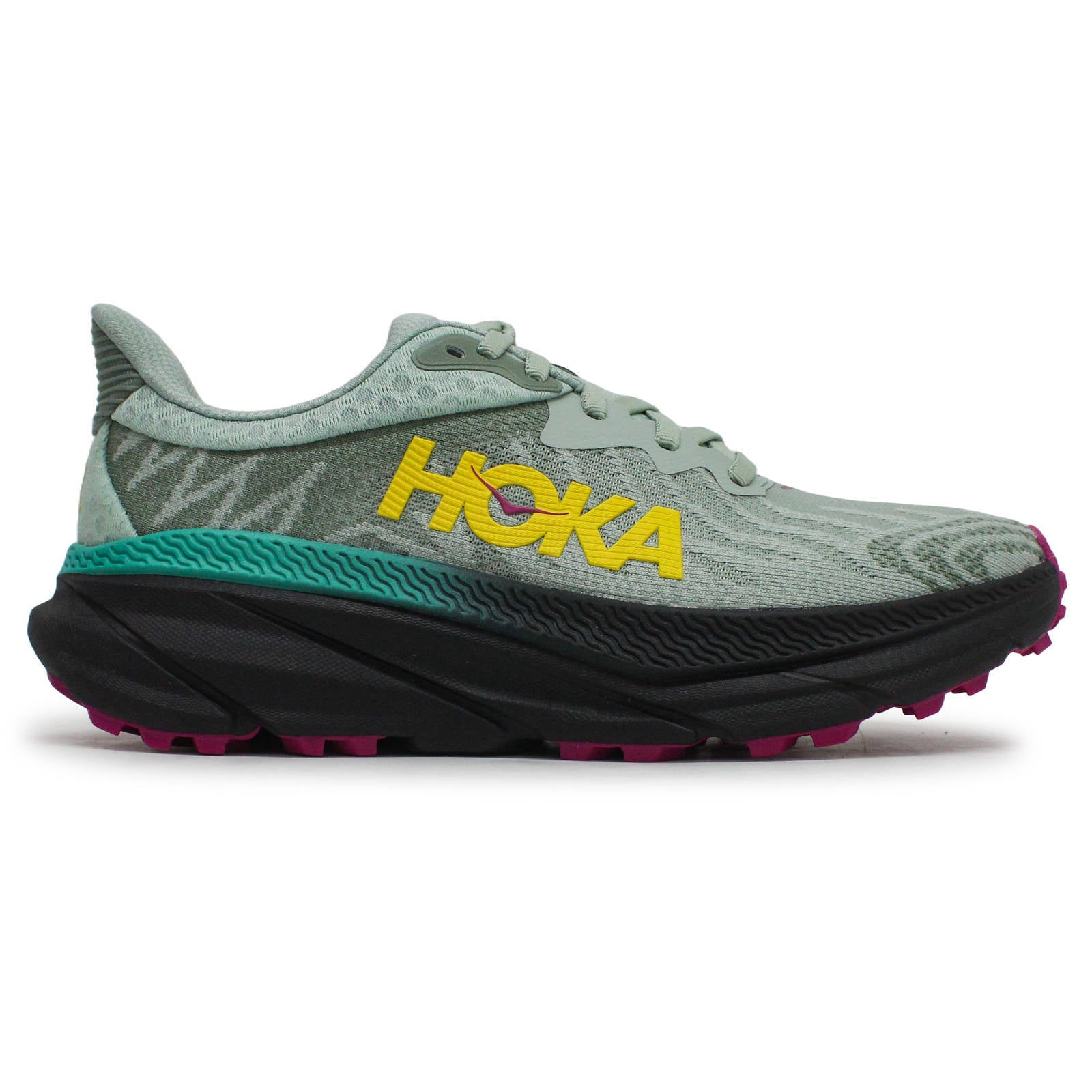 Hoka Challenger ATR 7 Synthetic Textile Women's Running Shoes#color_aloe vera black