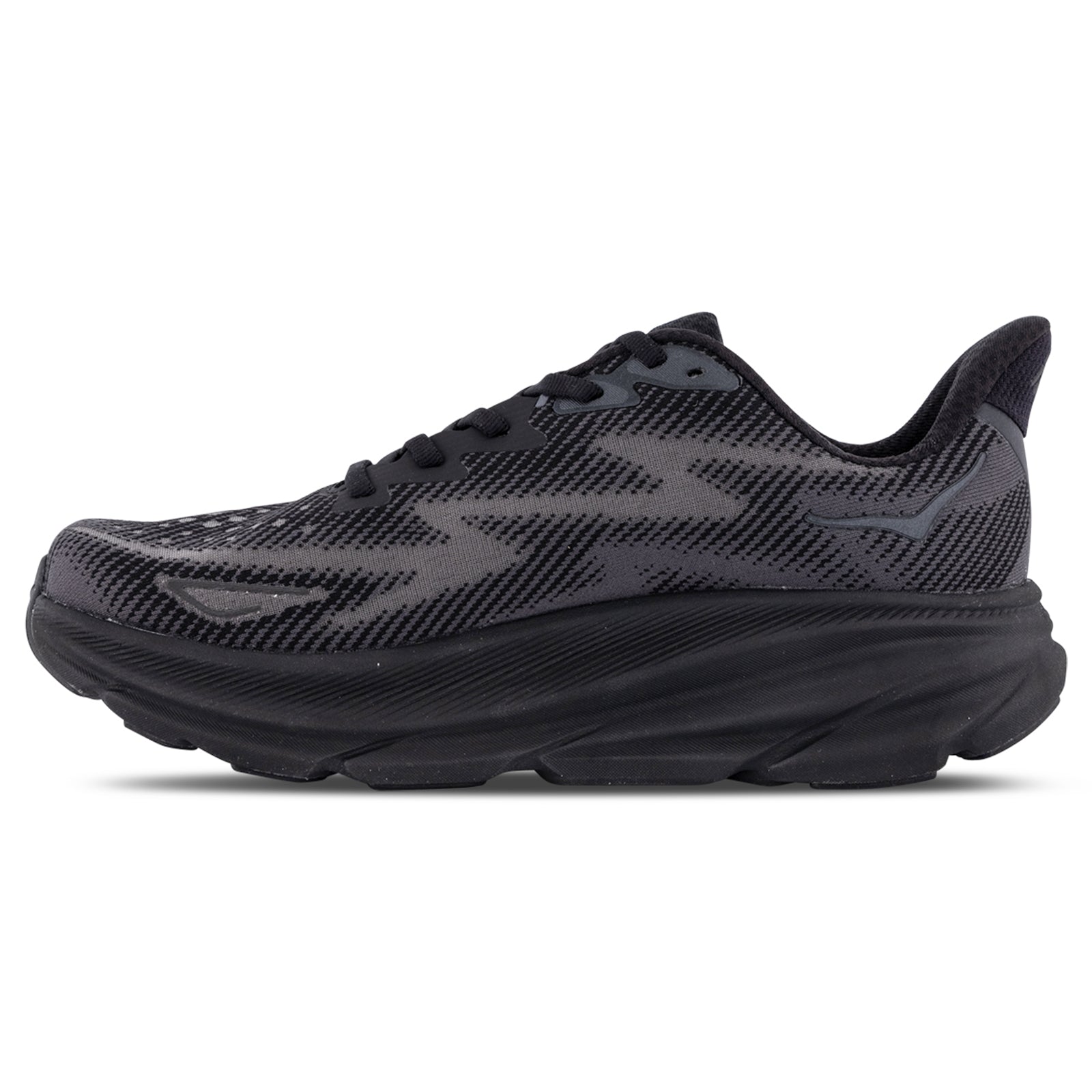 Hoka Clifton 9 Textile Men's Running Black Black Sneakers