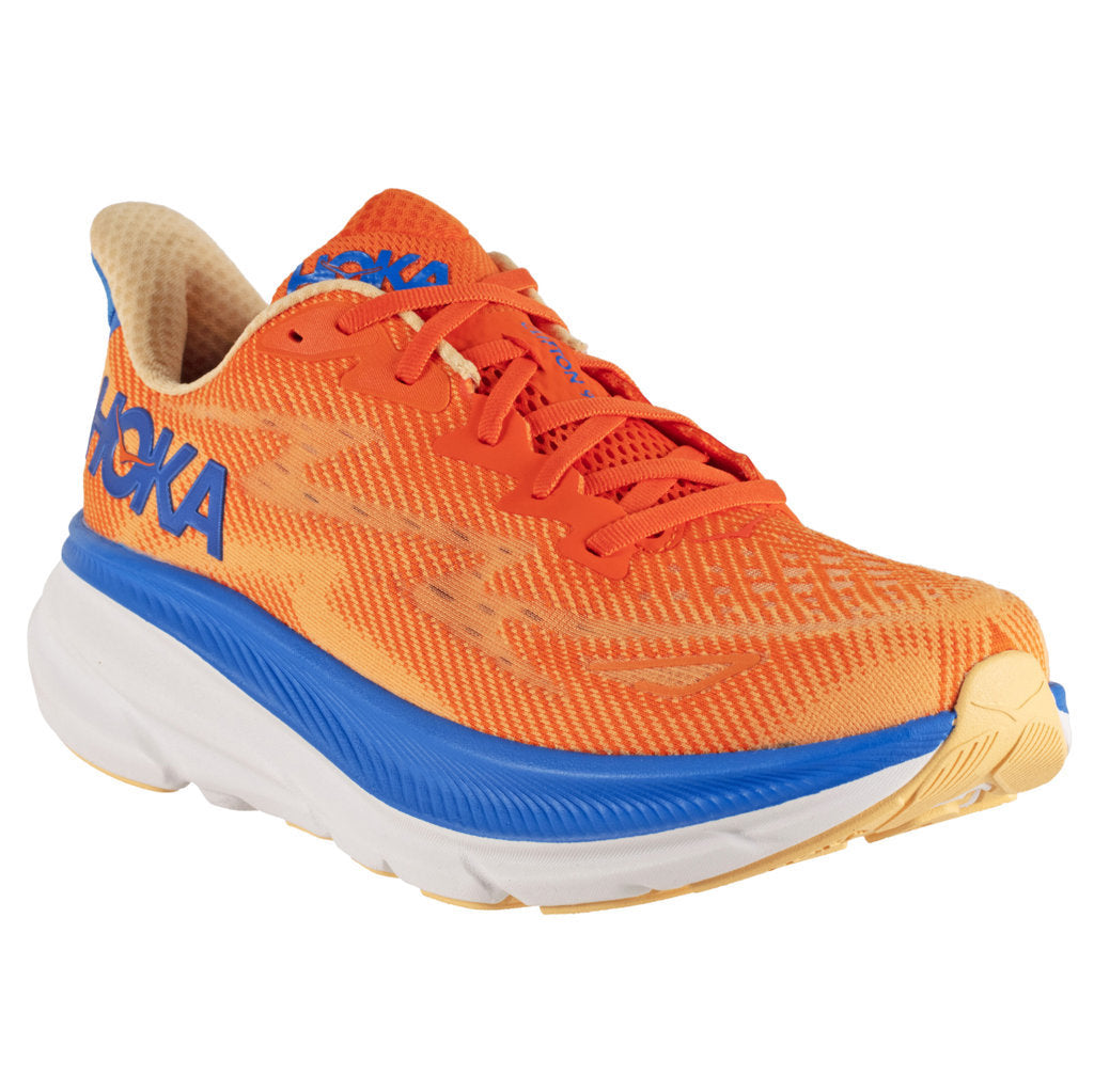 Hoka One One Clifton 9 Textile Mens Sneakers#color_vibrant orange impala