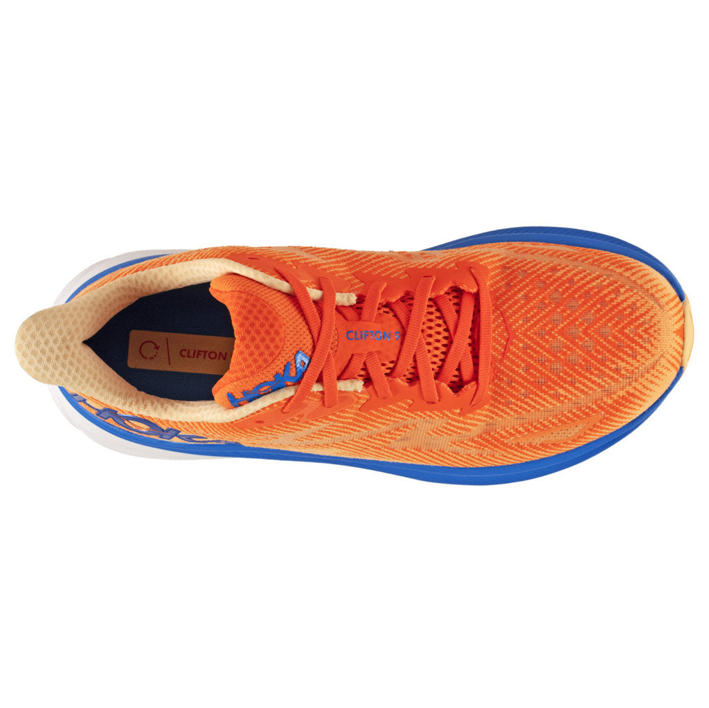 Hoka One One Clifton 9 Textile Mens Sneakers#color_vibrant orange impala