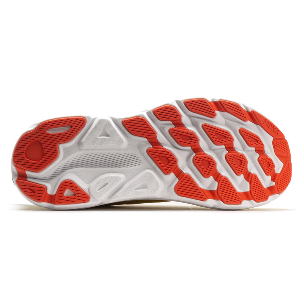 Hoka One One Clifton 9 Textile Mens Sneakers#color_passion fruit maize