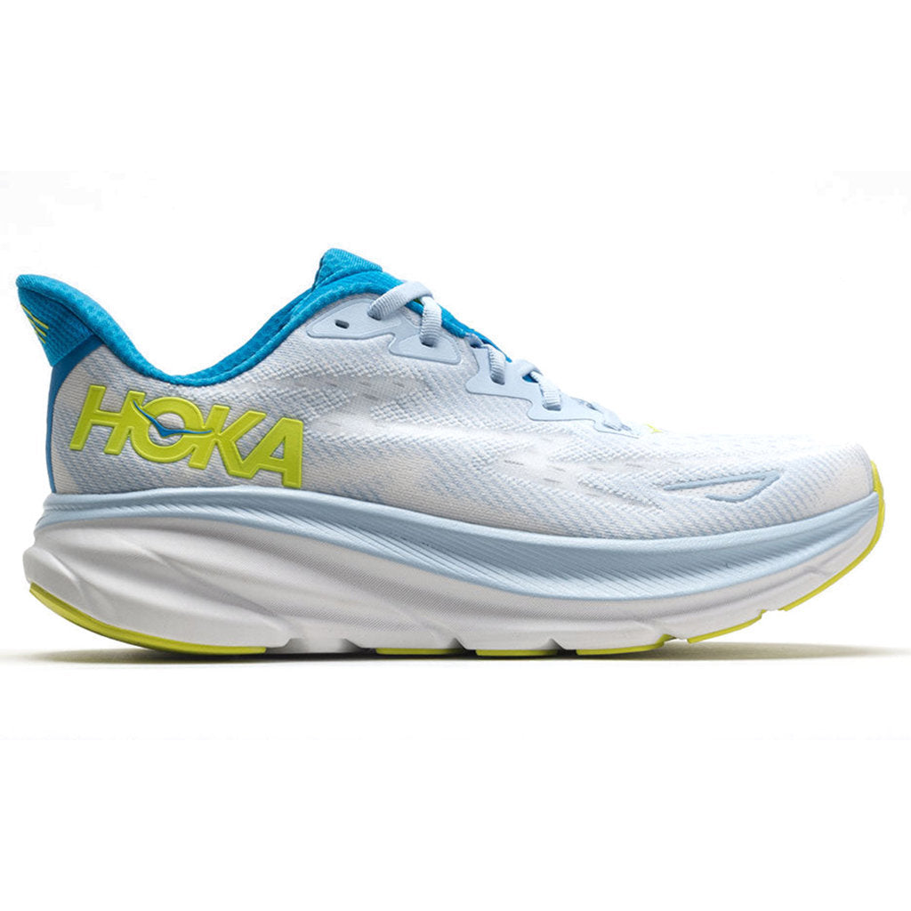 Hoka One One Clifton 9 Textile Mens Sneakers#color_ice water evening primrose