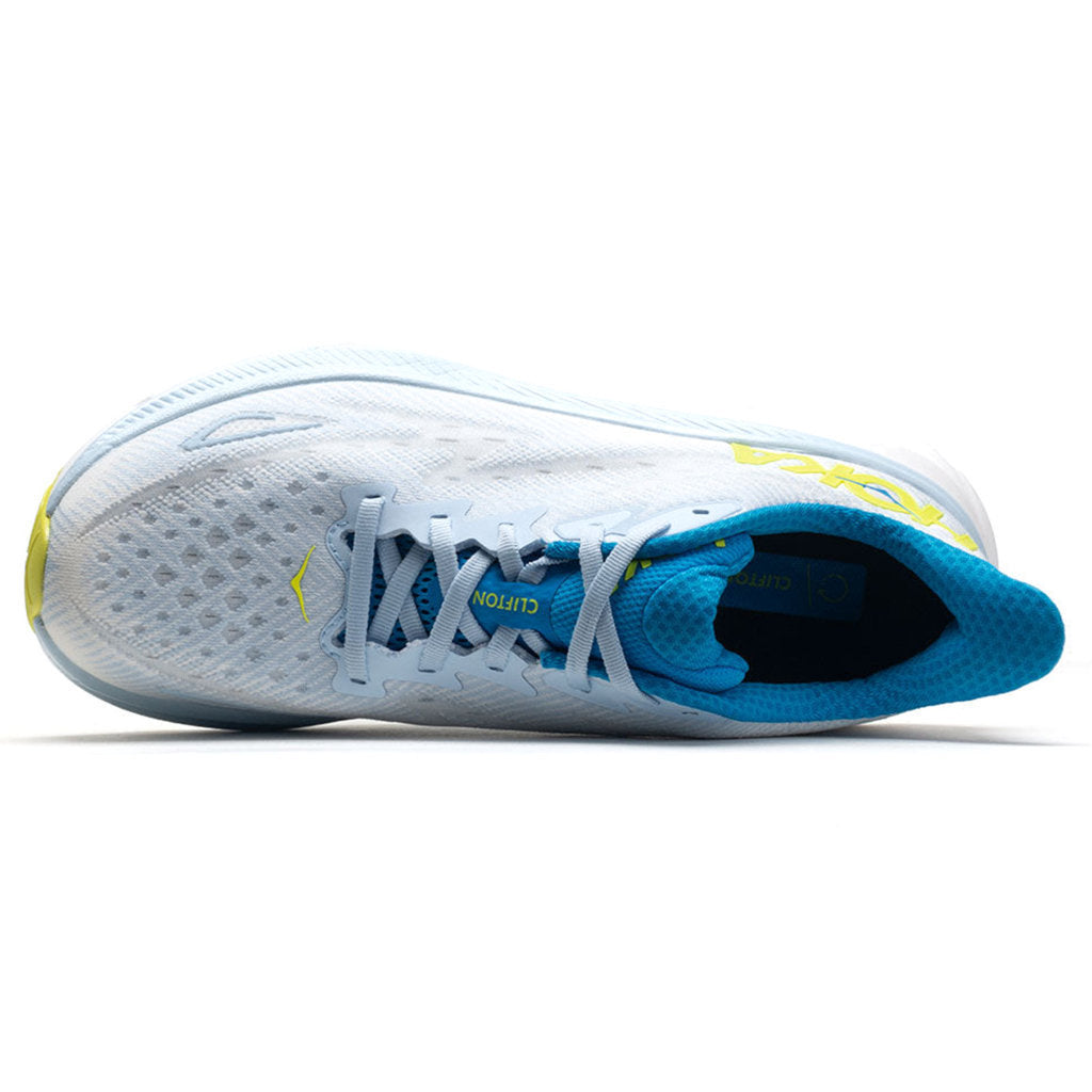 Hoka One One Clifton 9 Textile Mens Sneakers#color_ice water evening primrose