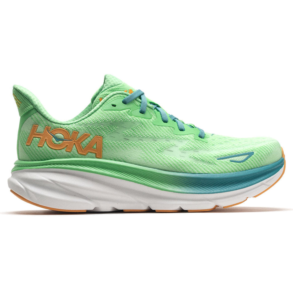 Hoka One One Clifton 9 Textile Mens Sneakers#color_zest lime glow