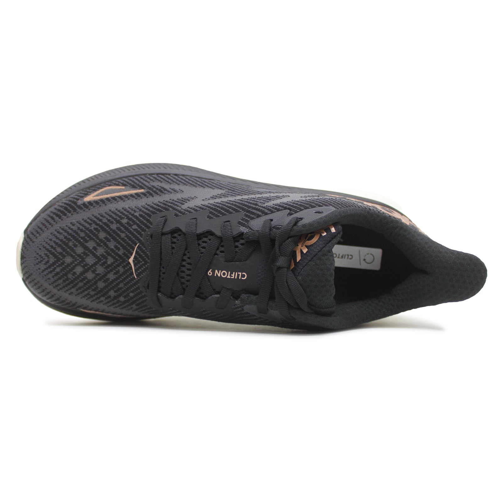 Hoka Clifton 9 Textile Womens Trainers#color_black rose gold