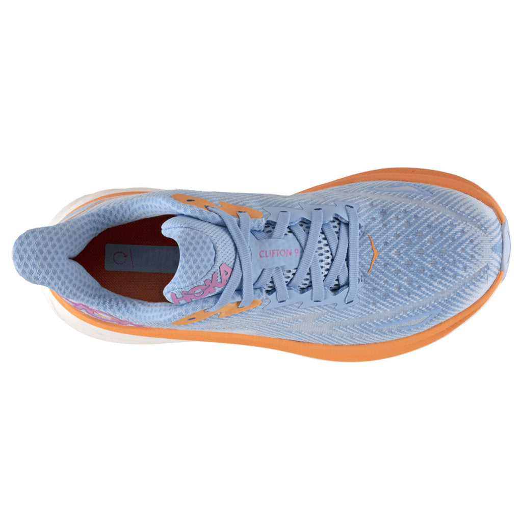 Hoka One One Clifton 9 Textile Womens Sneakers#color_airy blue ice water