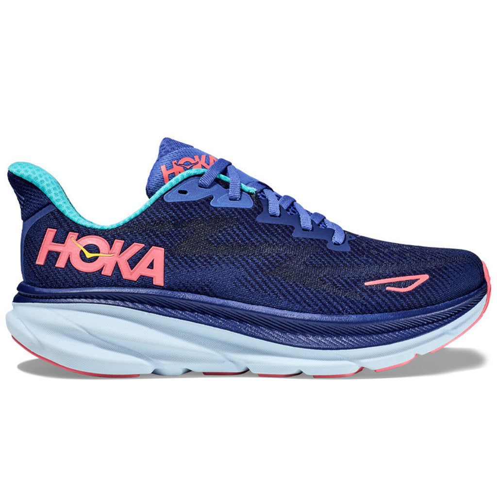 Hoka One One Clifton 9 Textile Womens Sneakers#color_bellwether blue ceramic