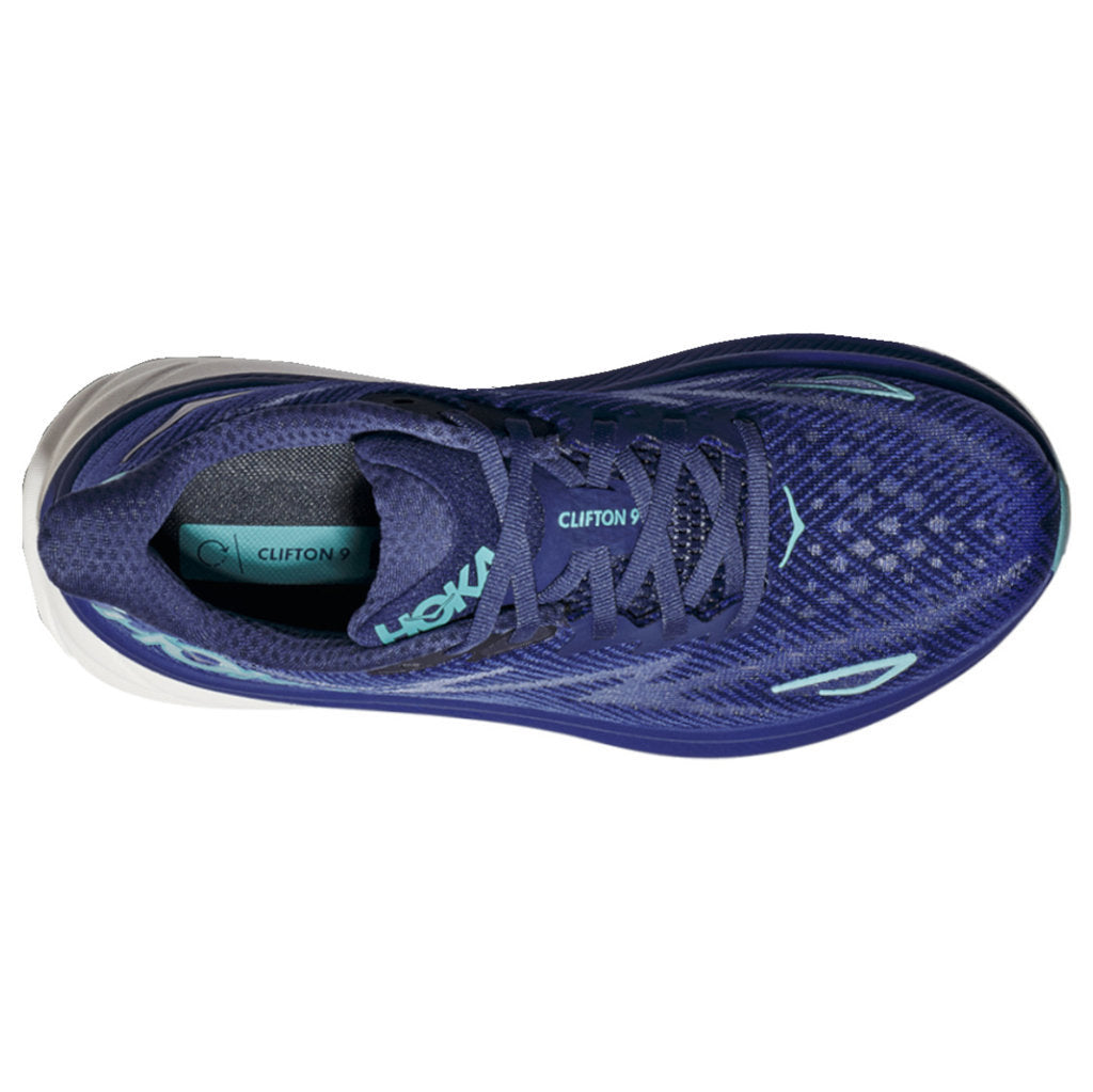 Hoka One One Clifton 9 Textile Womens Sneakers#color_bellwether blue evening sky