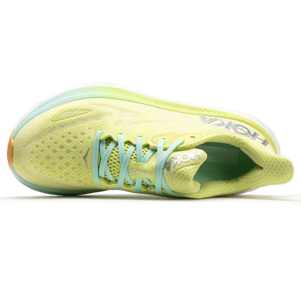 Hoka One One Clifton 9 Textile Womens Sneakers#color_citrus glow sunlit ocean