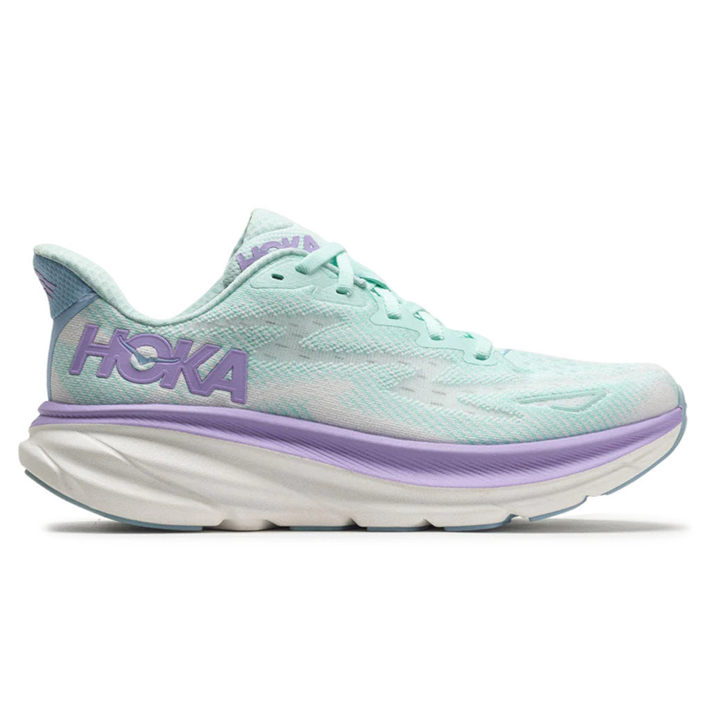 Hoka One One Clifton 9 Textile Womens Sneakers#color_sunlit ocean lilac mist