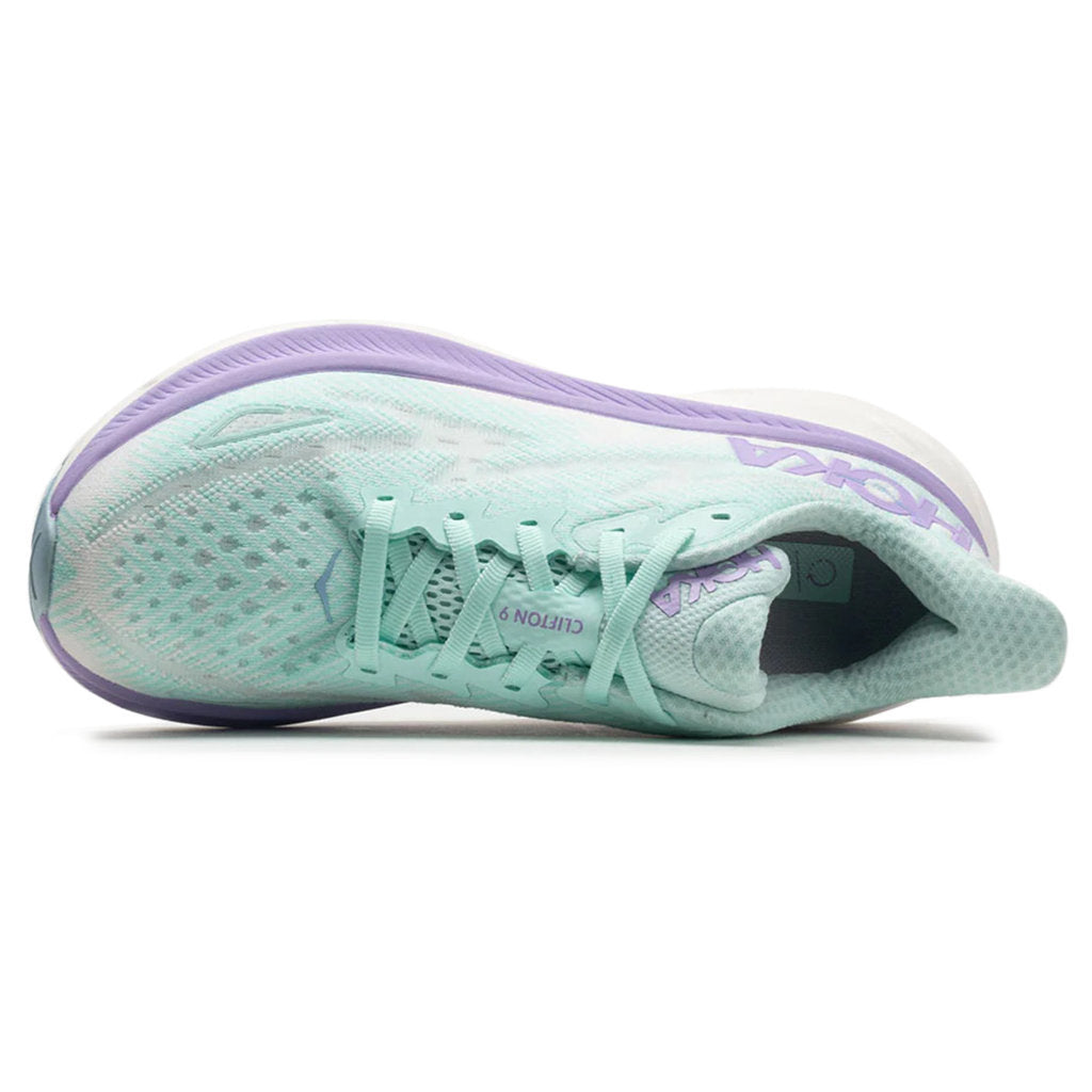 Hoka One One Clifton 9 Textile Womens Sneakers#color_sunlit ocean lilac mist
