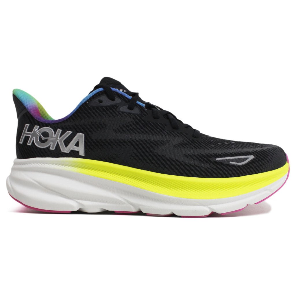 Hoka One One Clifton 9 Textile Womens Sneakers#color_black all aboard