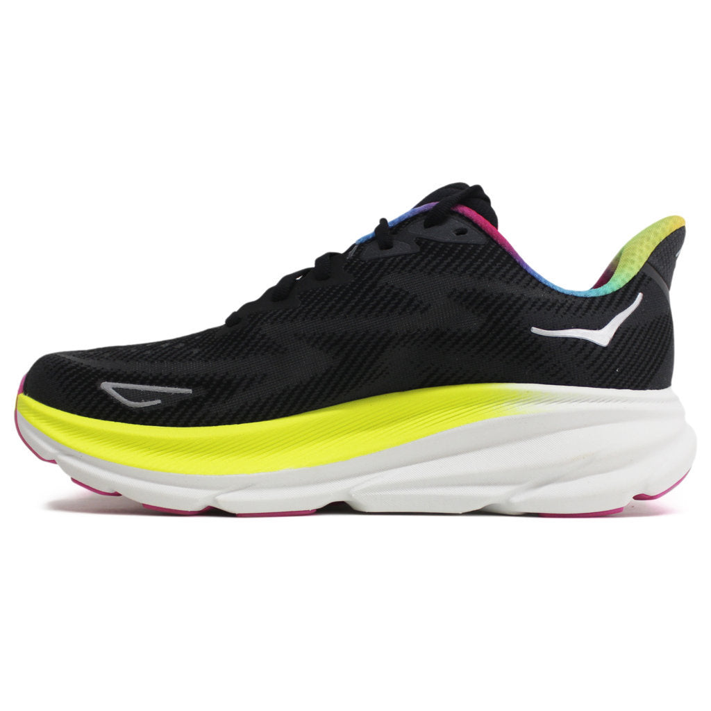 Hoka One One Clifton 9 Textile Womens Sneakers#color_black all aboard