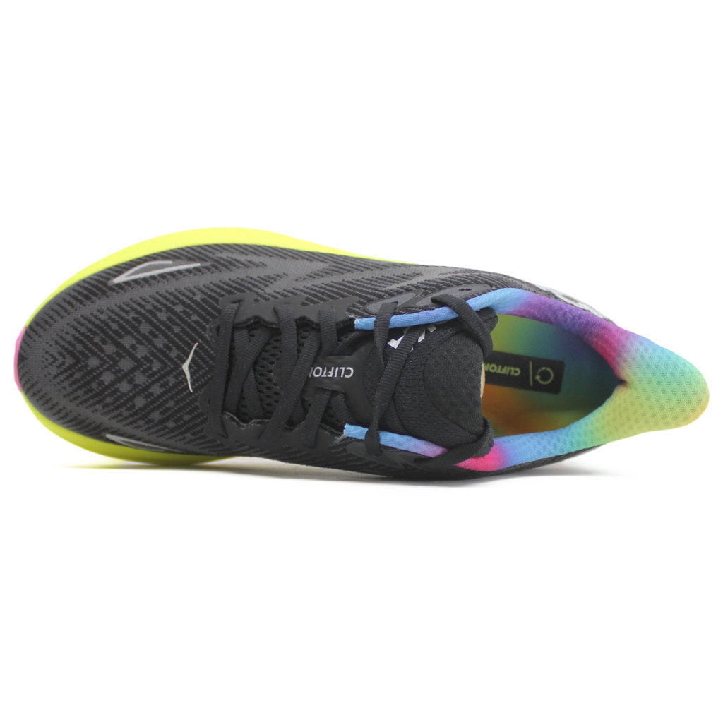 Hoka One One Clifton 9 Textile Womens Sneakers#color_black all aboard