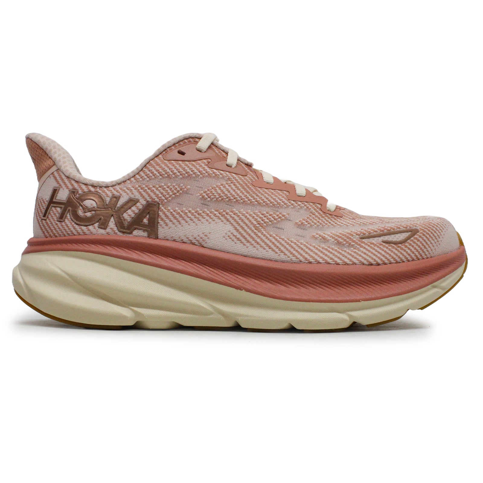 Hoka Clifton 9 Textile Womens Trainers#color_sandstone cream