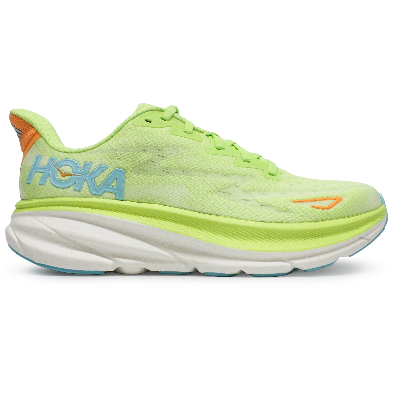 Hoka Clifton 9 Mesh Women's Running Shoes#color_lettuce solar flare