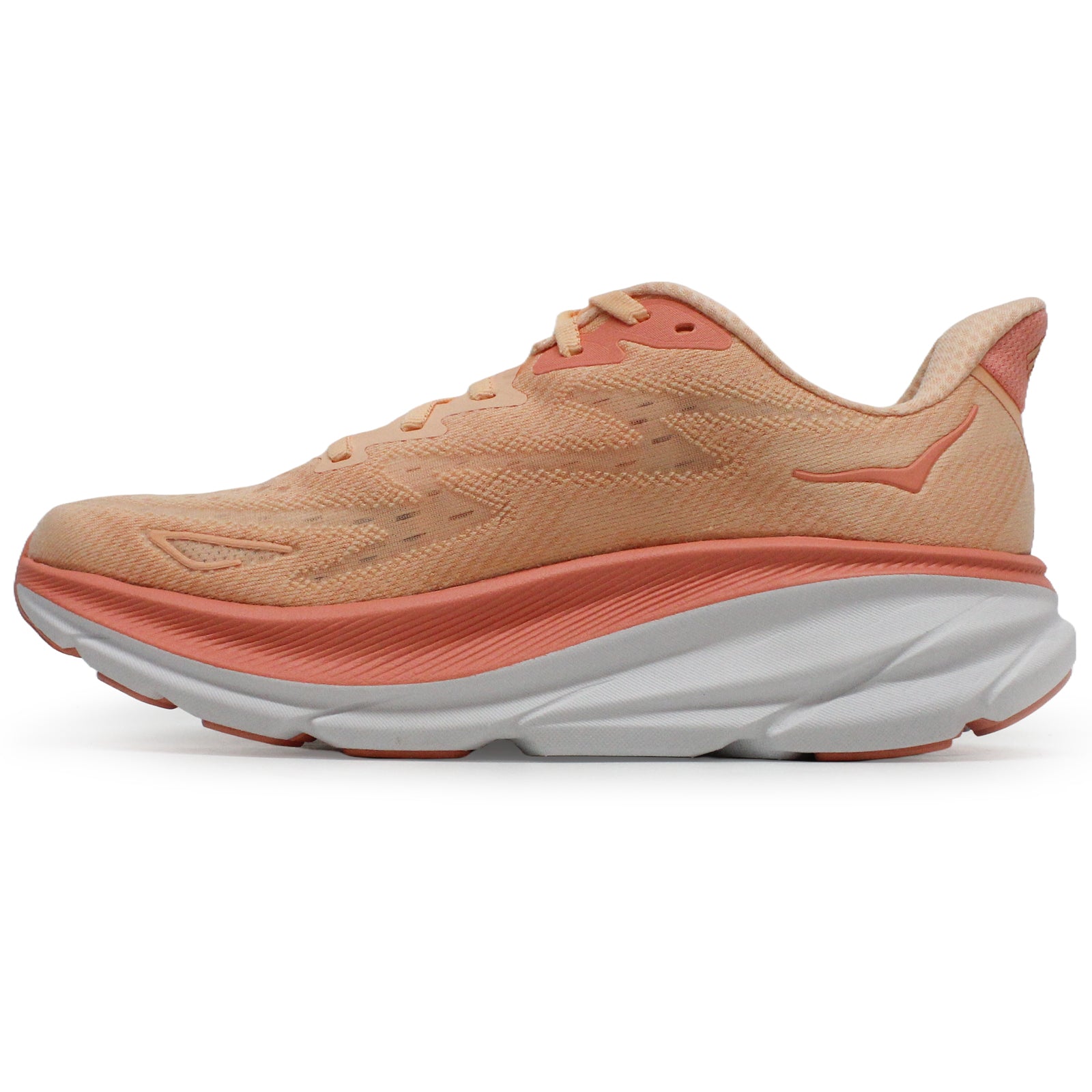 Hoka Clifton 9 Mesh Women's Running Shoes#color_cantaloupe white