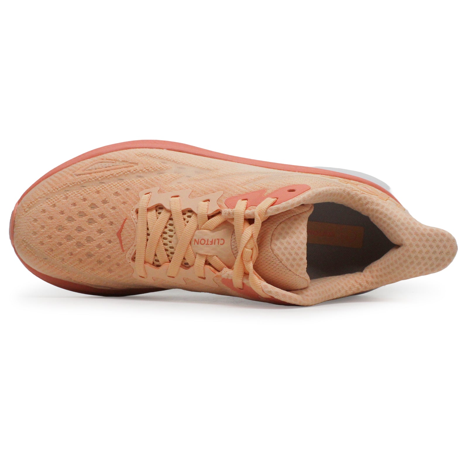 Hoka Clifton 9 Mesh Women's Running Shoes#color_cantaloupe white