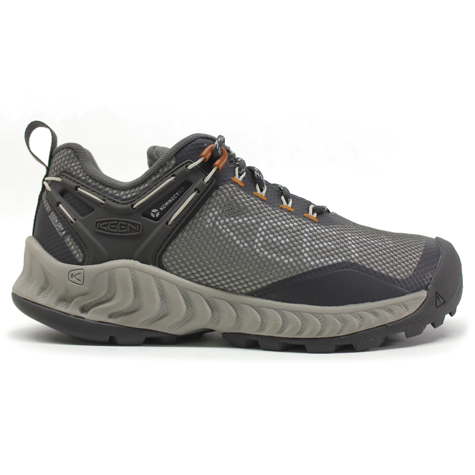 Keen Nxis Evo WP Textile Synthetic Womens Trainers#color_steel grey keen maple