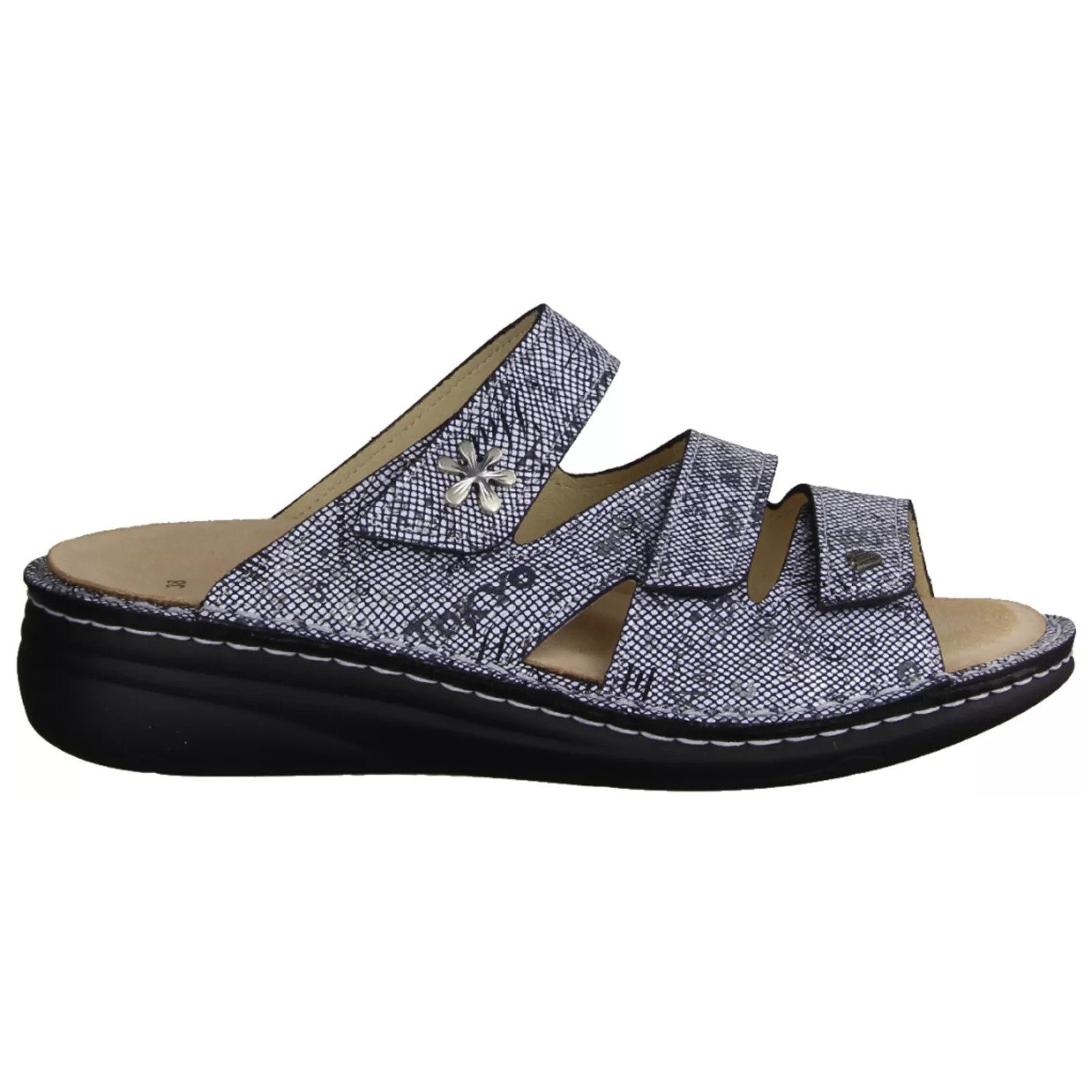 Finn Comfort Grenada Leather Womens Sandals#color_blue