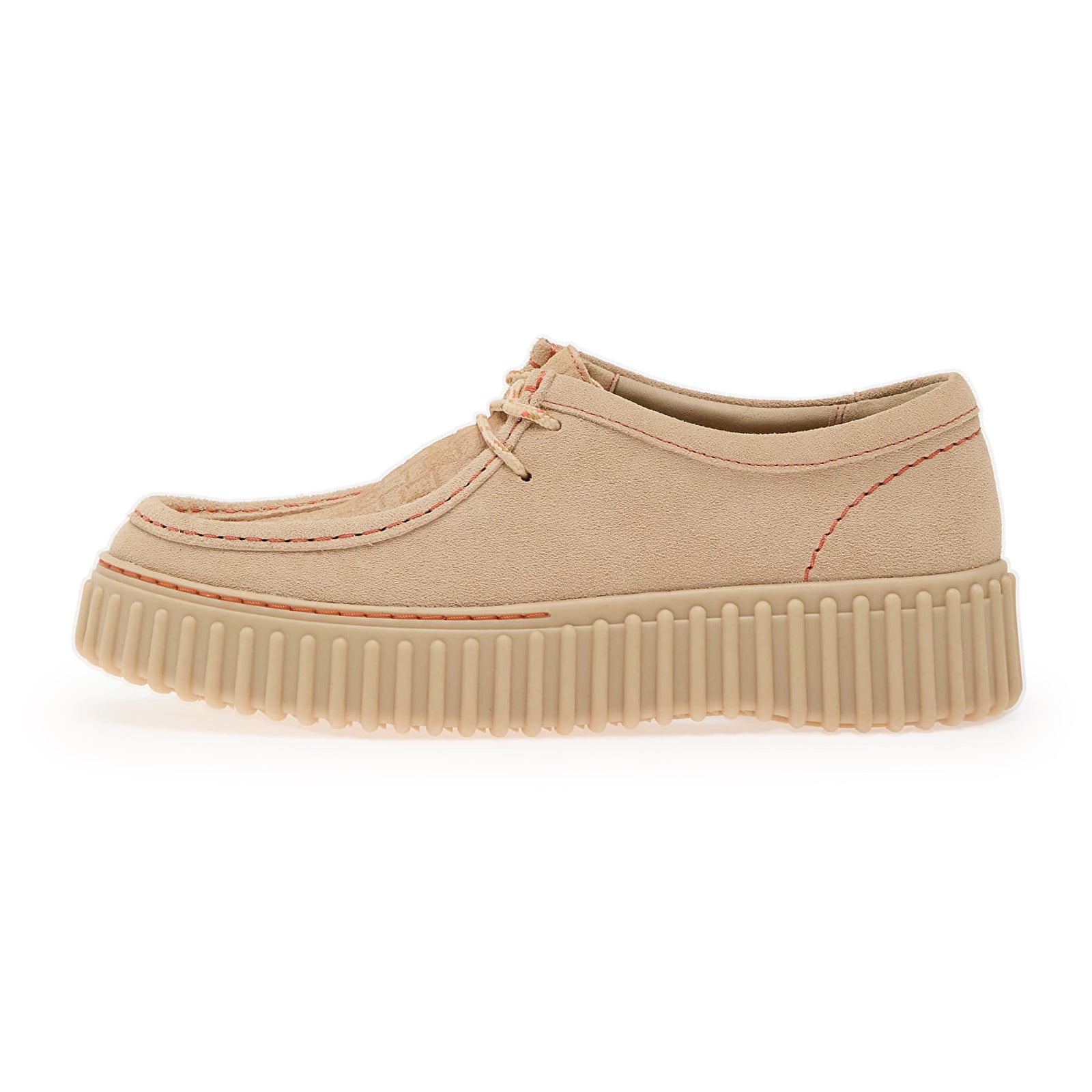 Clarks Torhill Bee Suede Womens Shoes#color_ecru
