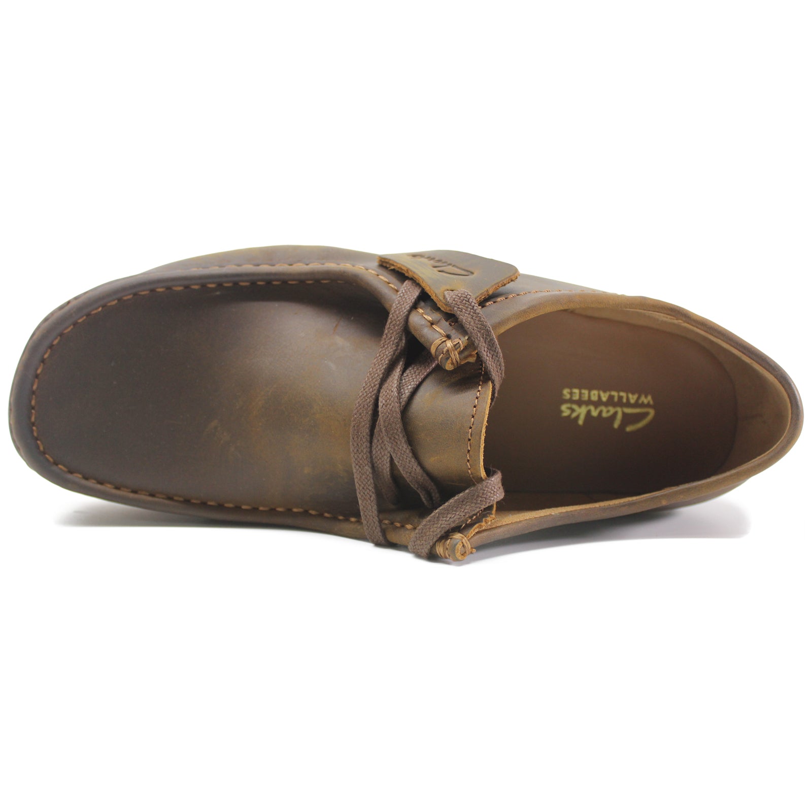 Clarks Wallabee Evo Waxy Leather Mens Shoes#color_beeswax
