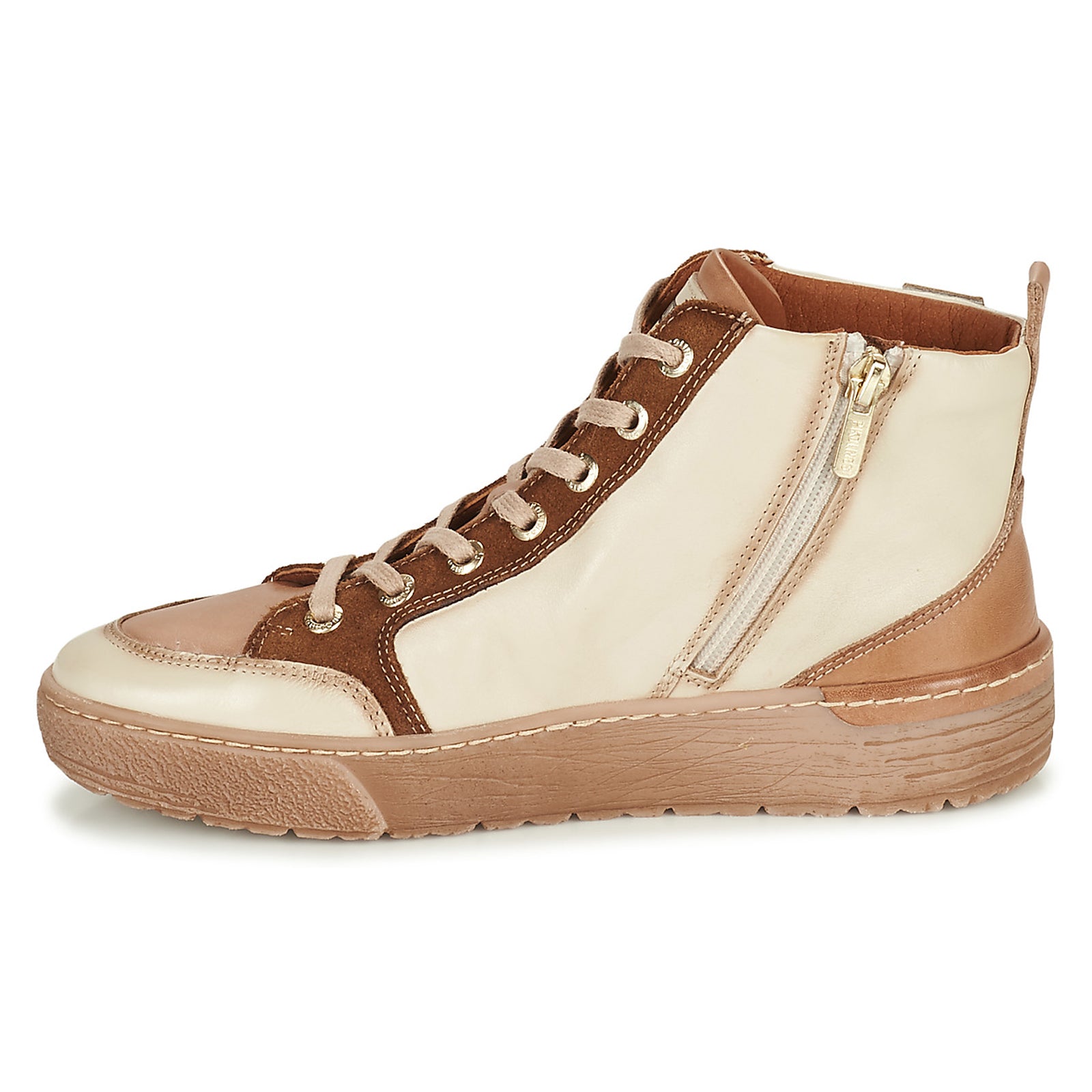Pikolinos Vitoria W0T Leather Womens Trainers#color_marfil