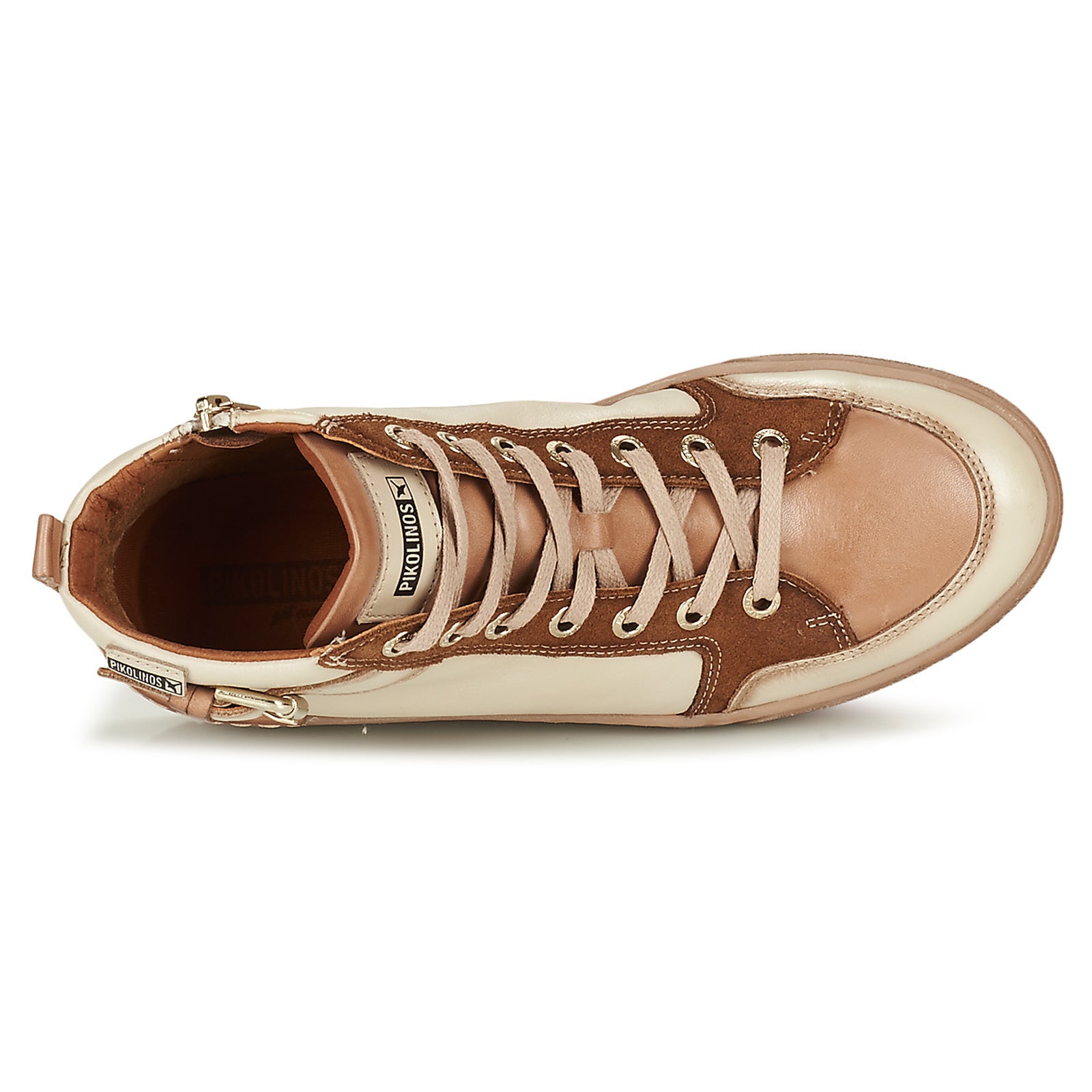 Pikolinos Vitoria W0T Leather Womens Trainers#color_marfil