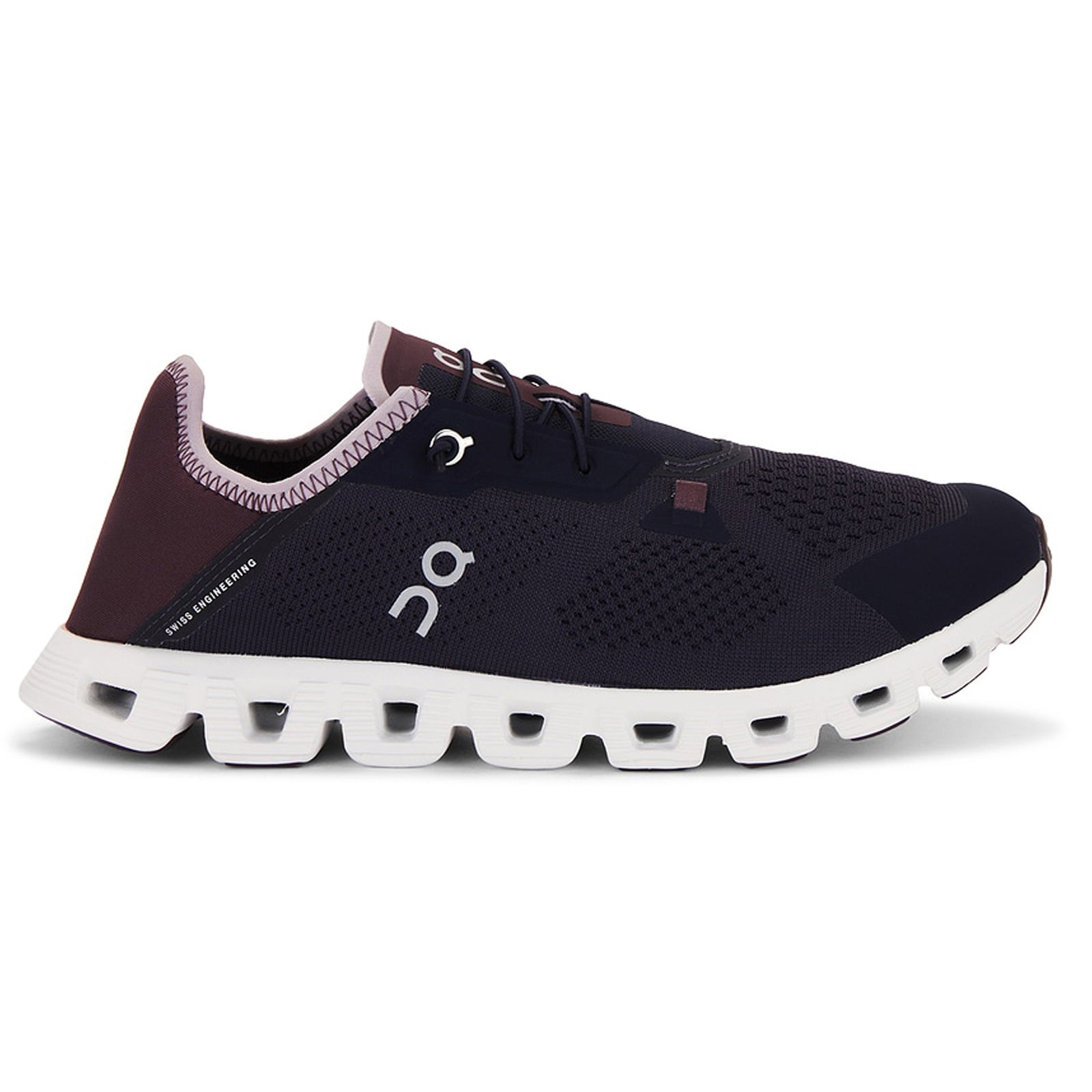 On Cloud 5 Coast Textile Synthetic Mens Trainers#color_midnight mulberry