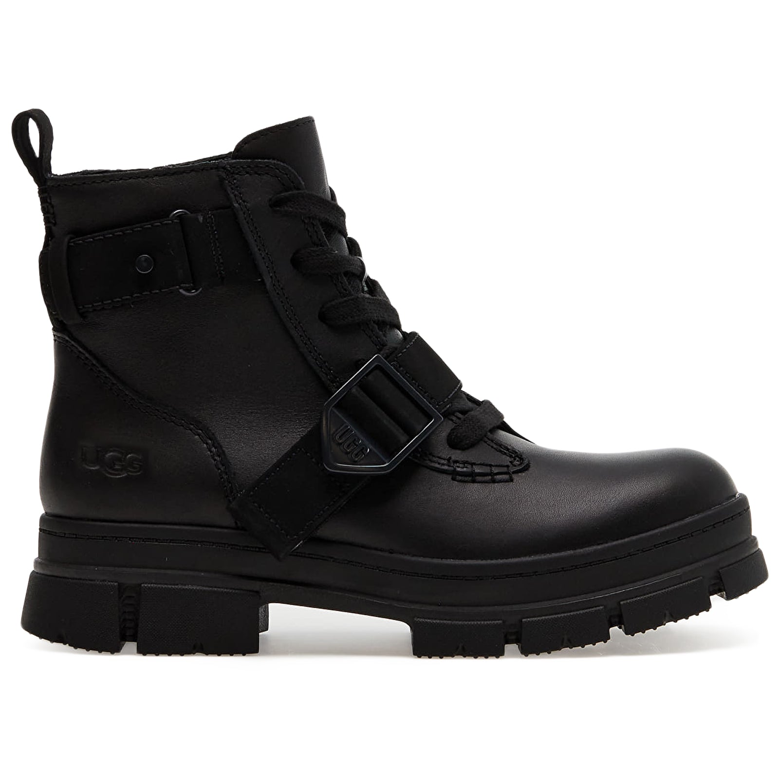 Ugg Ashton Lace Up Leather Nubuck Womens Boots#color_black