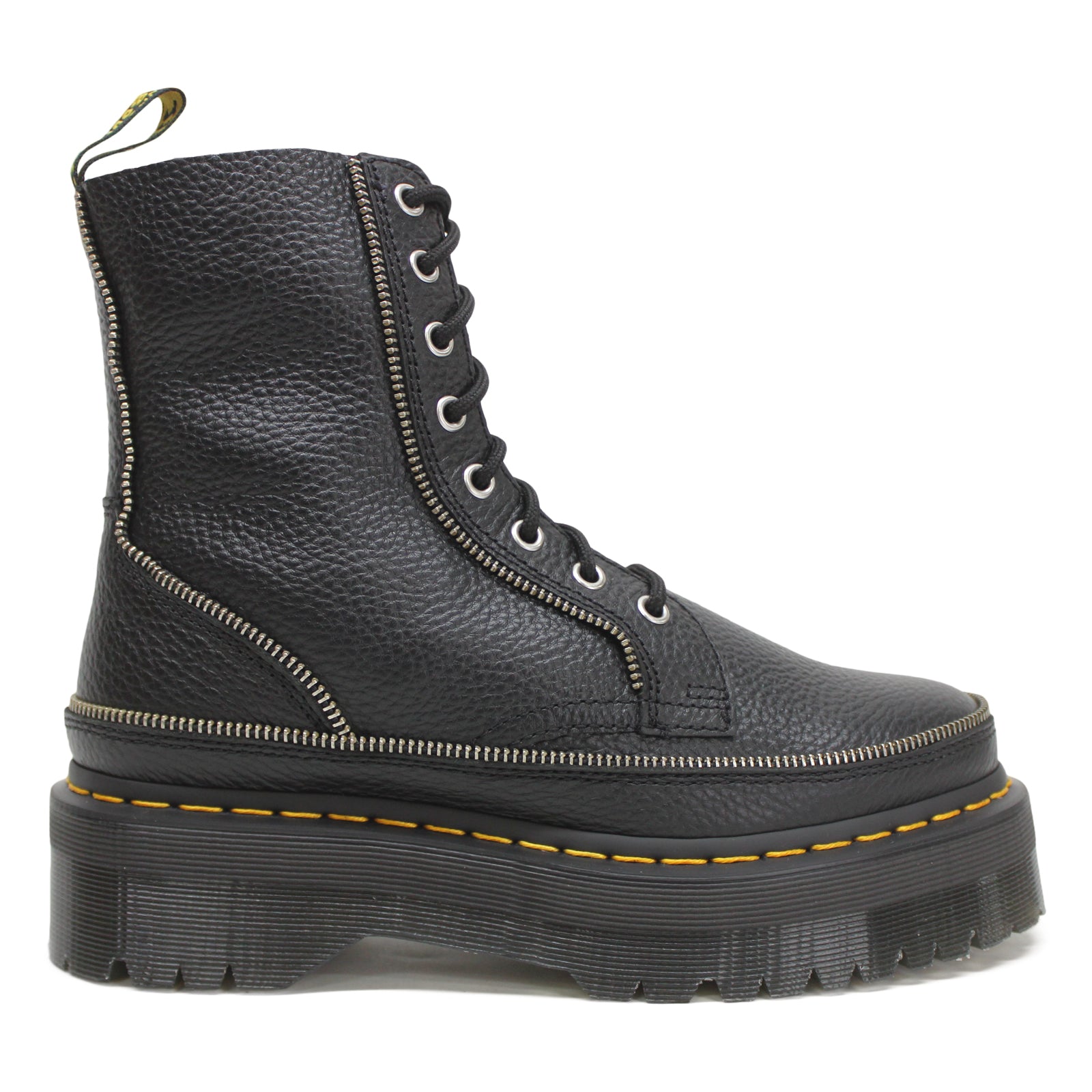 Dr. Martens Jadon Zip Milled Nappa Leather Womens Boots#color_black