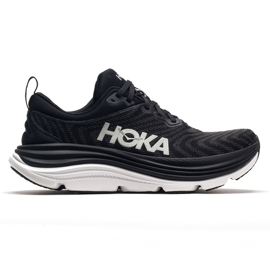 Hoka One One Gaviota 5 Textile Synthetic Mens Sneakers#color_black white