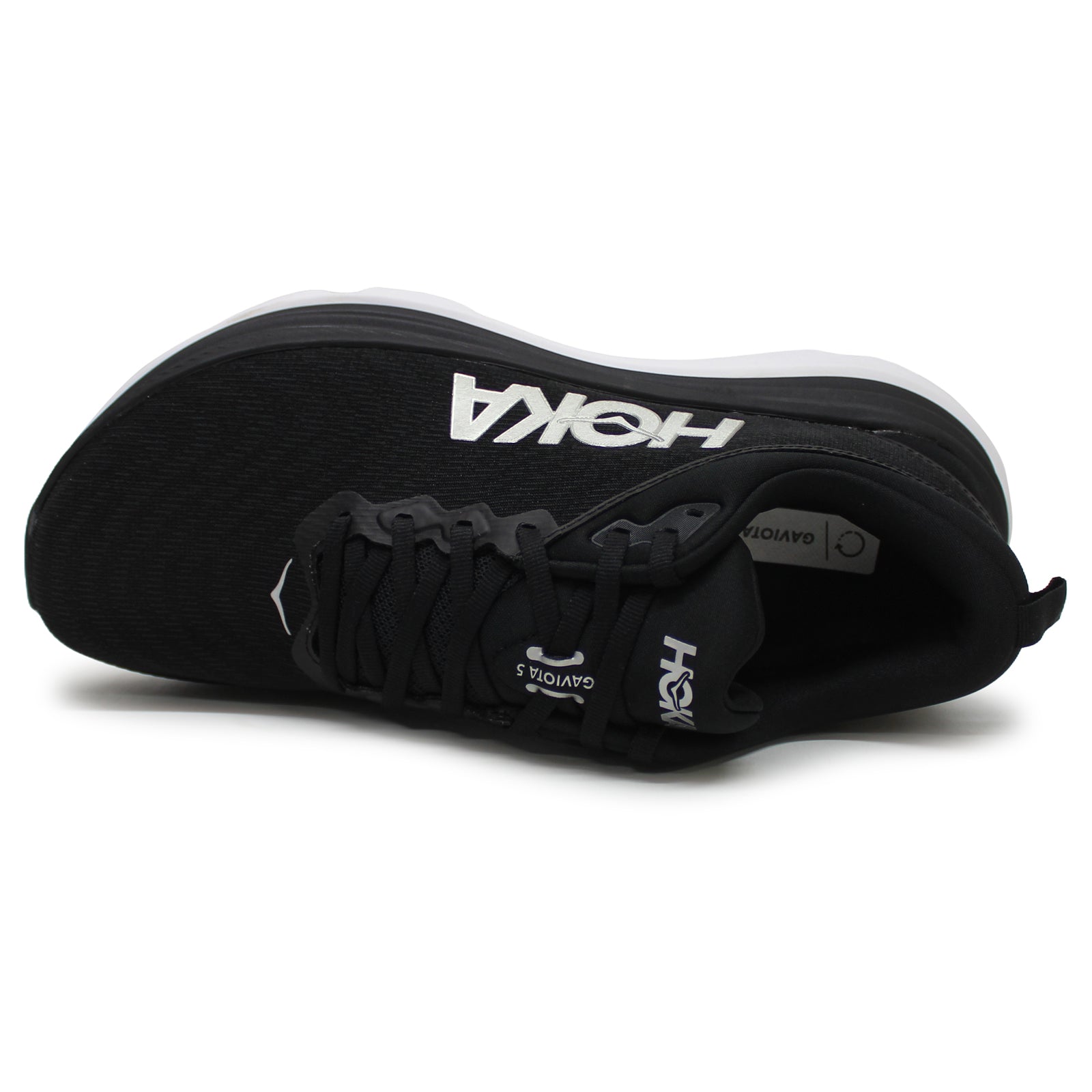 Hoka Gaviota 5 1127929-BWHT Textile Synthetic Mens Trainers - Black White - 8.5#color_black white