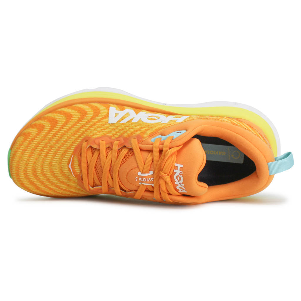 Hoka One One Gaviota 5 Textile Synthetic Mens Sneakers#color_solar flare sherbet