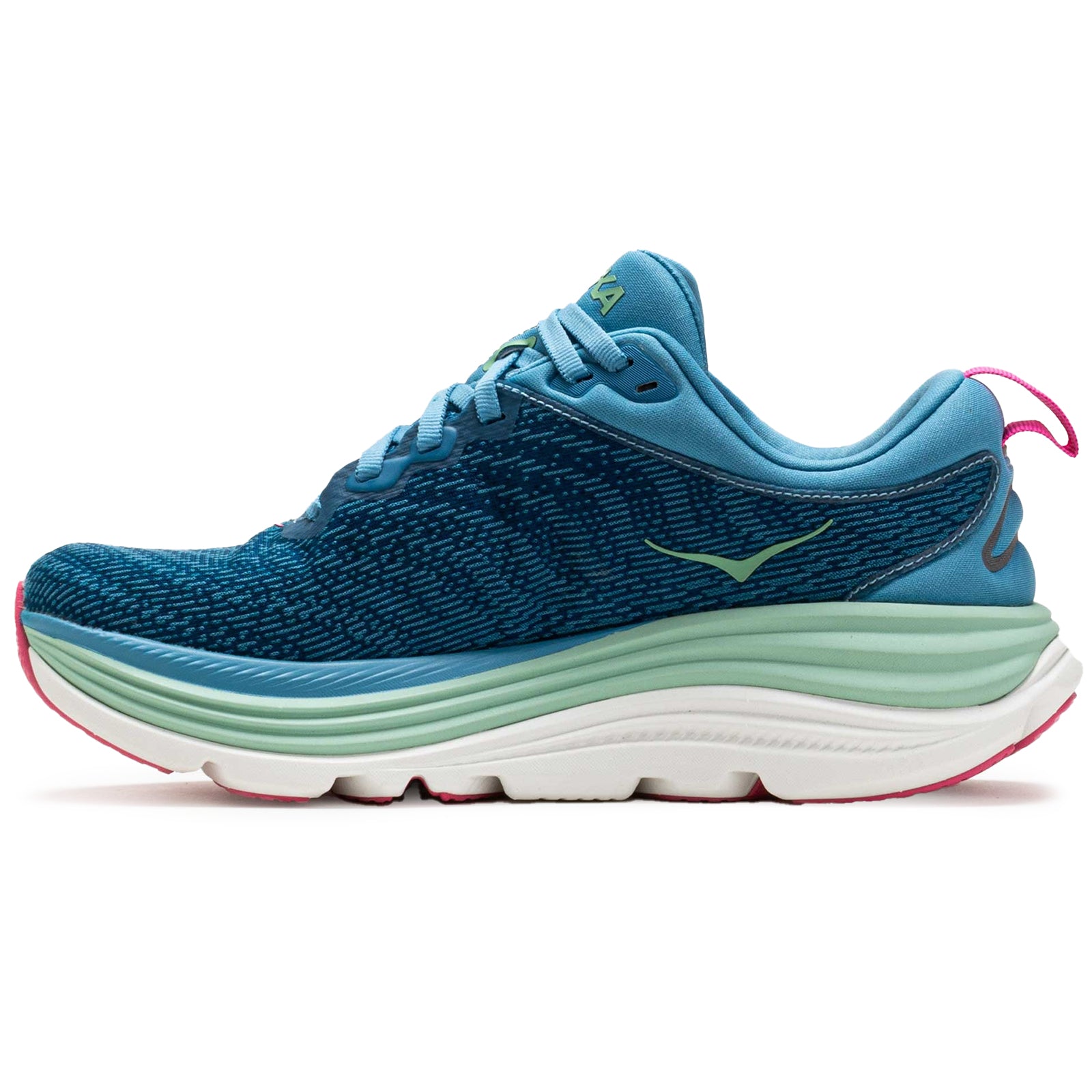 Hoka Gaviota 5 Textile Synthetic Womens Trainers#color_alpine blue jadeite