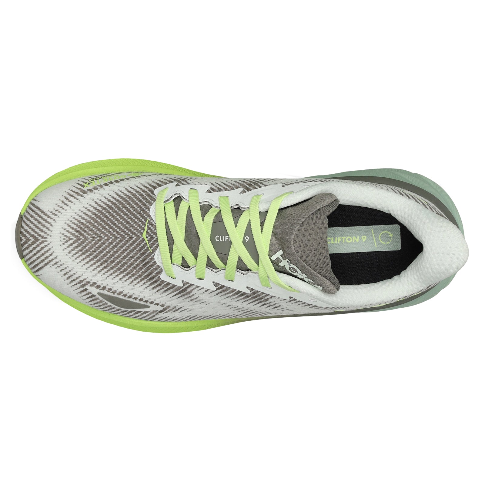 Hoka Clifton 9 GTX Textile Synthetic Mens Trainers#color_slate aloe vera