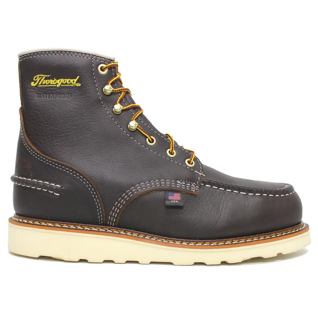 Thorogood 6 Inch Moc Toe Maxwear Wedge Safety 804-3600D Leather Mens Boots - Briar Pitstop - 42#color_briar pitstop