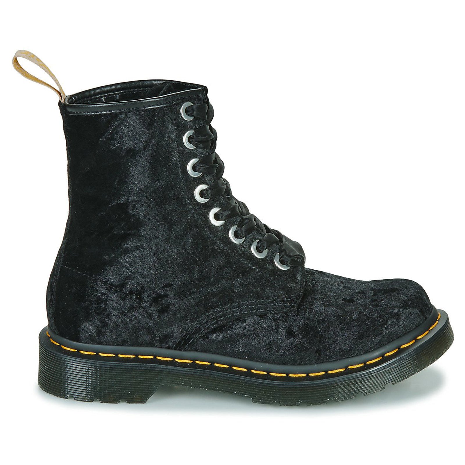 Dr. Martens Vegan 1460 Crushed Velvet Womens Boots#color_black