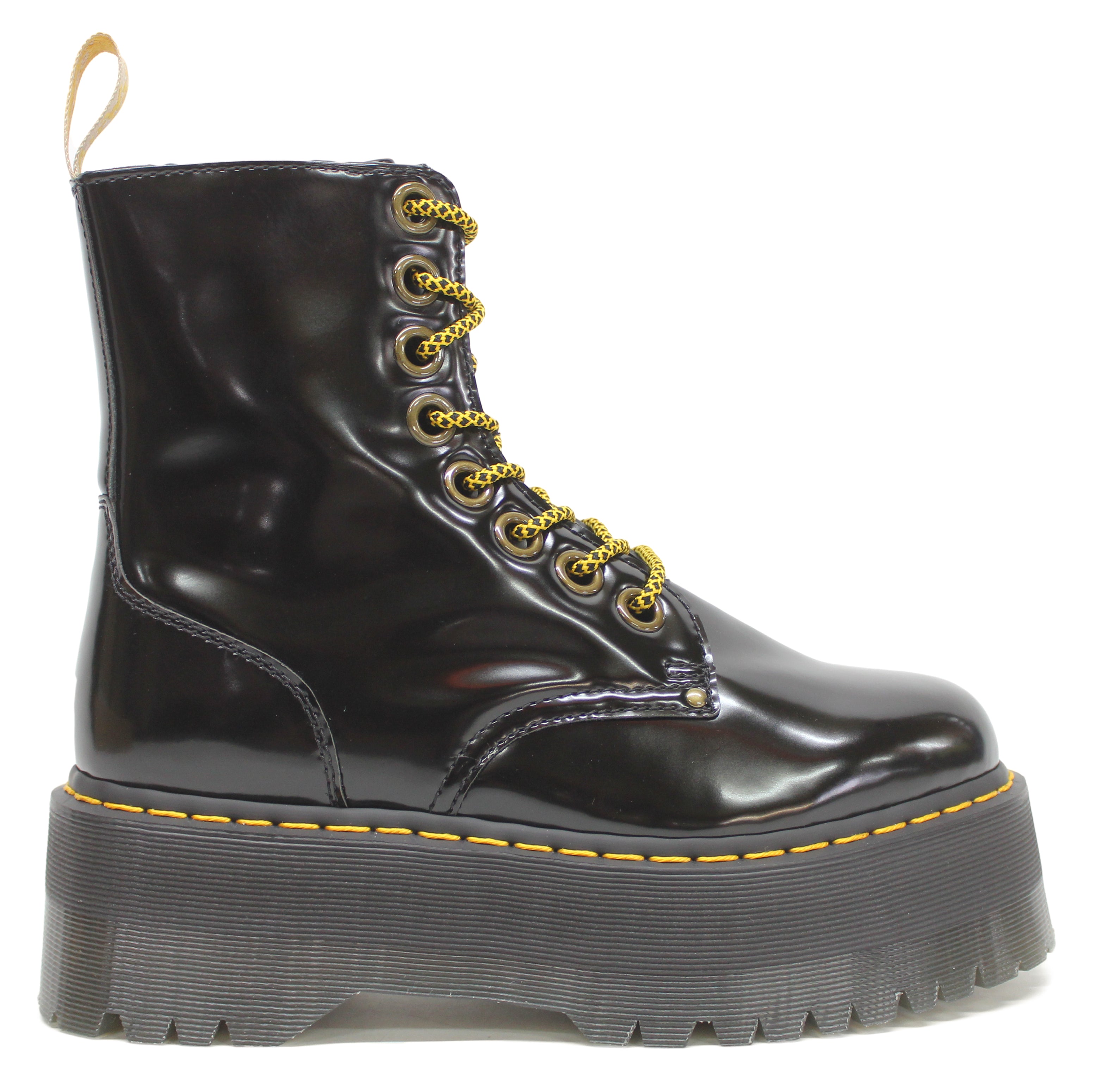 Dr. Martens Vegan Jadon Max Oxford Leather Womens Boots#color_black