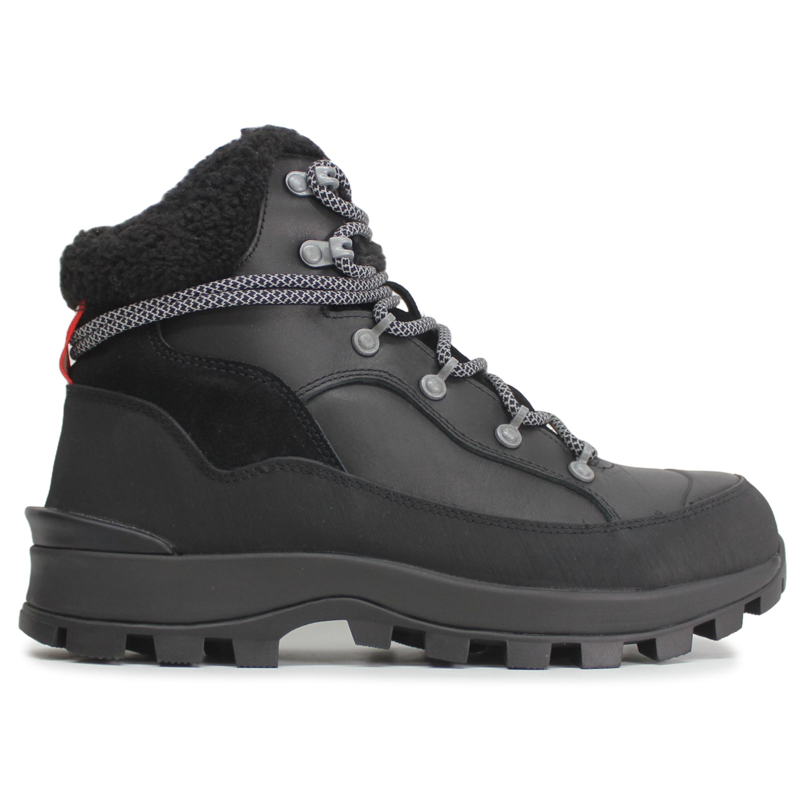 Hunter Explorer Mid Lace WFS2235LSG-BLK Leather Synthetic Womens Boots - Black - 39#color_black
