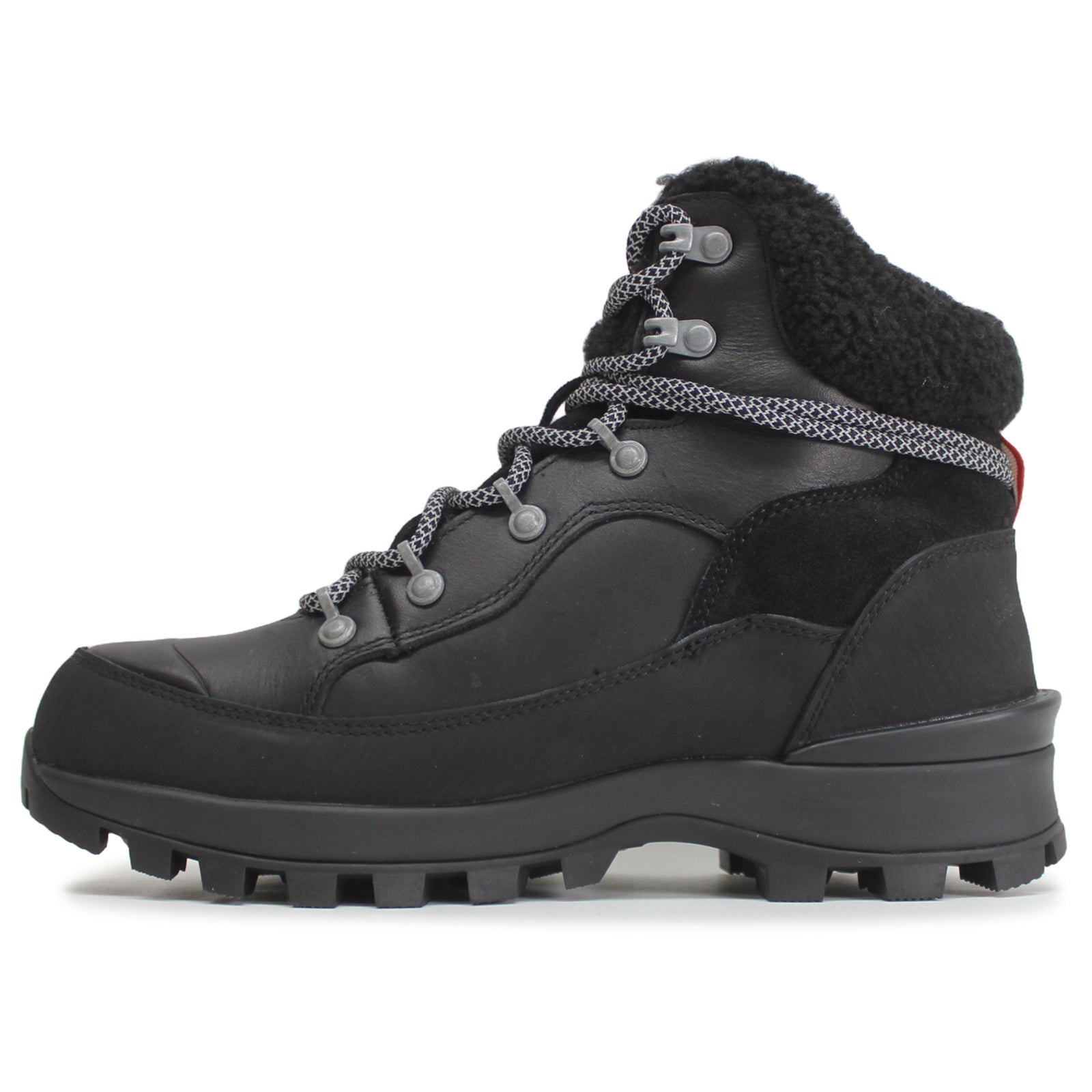Hunter Explorer Mid Lace WFS2235LSG-BLK Leather Synthetic Womens Boots - Black - 39#color_black