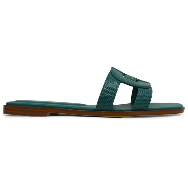[COLE HAAN]★韓国人気★CHRISEE SANDAL Cole Haan Chrisee Leather Women's Slides Green Lizard Print