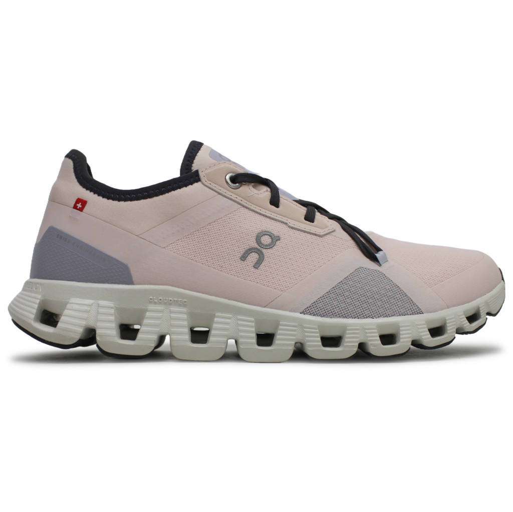 On Cloud X 3 AD Textile Synthetic Women's Running Shoes#color_shell heather