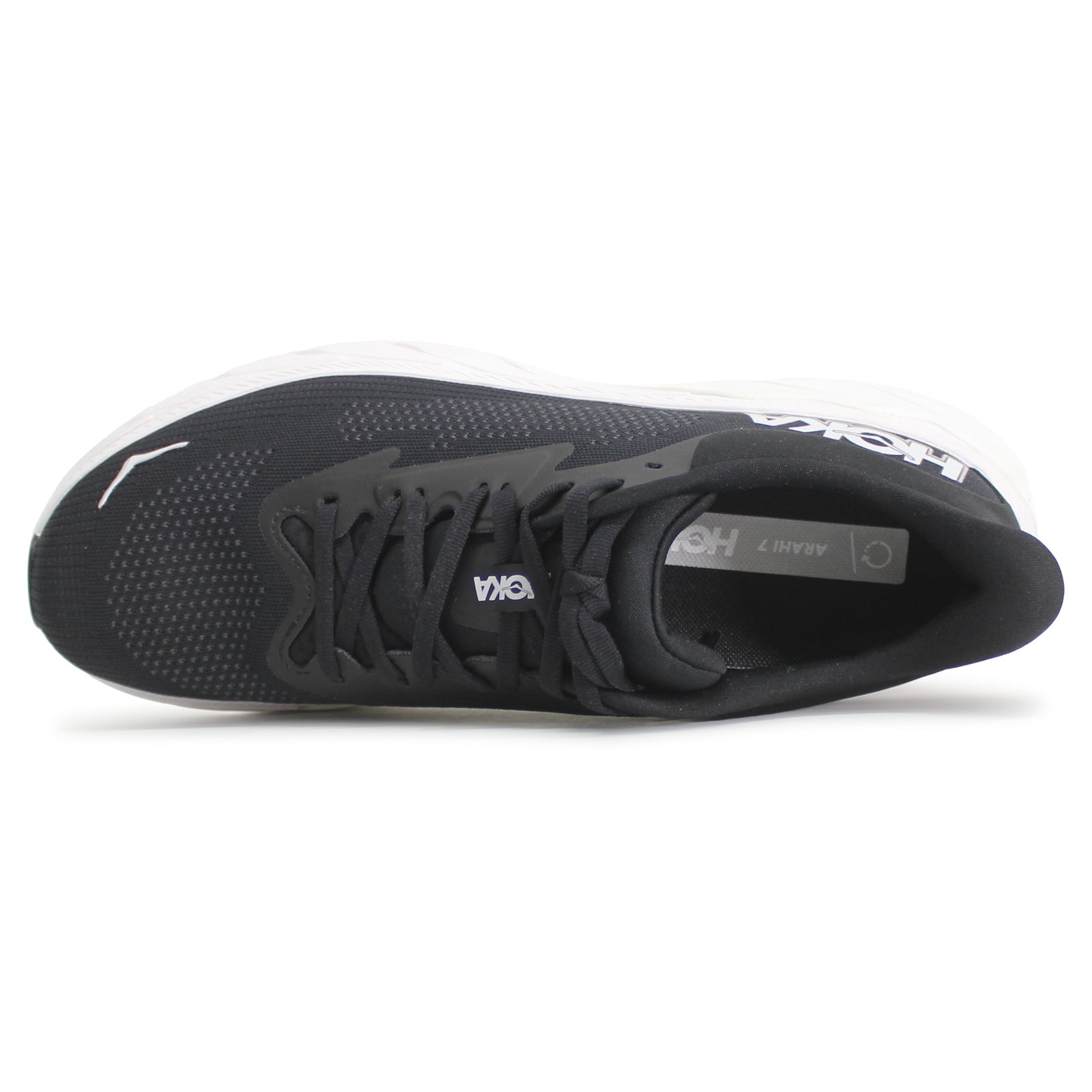 Hoka Arahi 7 1147850-BWHT Textile Mens Trainers - Black White - 9.5#color_black white